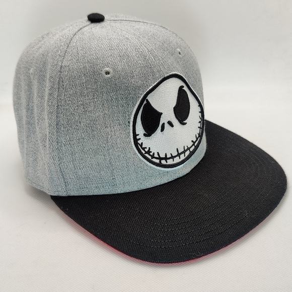 Nightmare Before Christmas Hat Jack Skellington Snapback Cap Gray and Red Disney - Picture 6 of 9